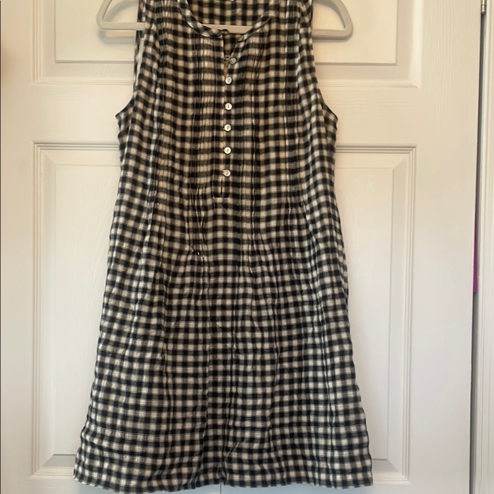 Black and White Checkered Sleeveless Dress Faherty